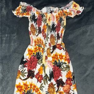 Off the shoulder floral romper